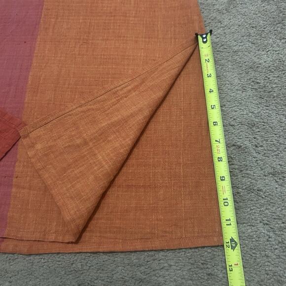 Neeru Kumar Color Block Dress Red Orange Pink Size Medium Double Slit Tunic - Picture 3 of 14